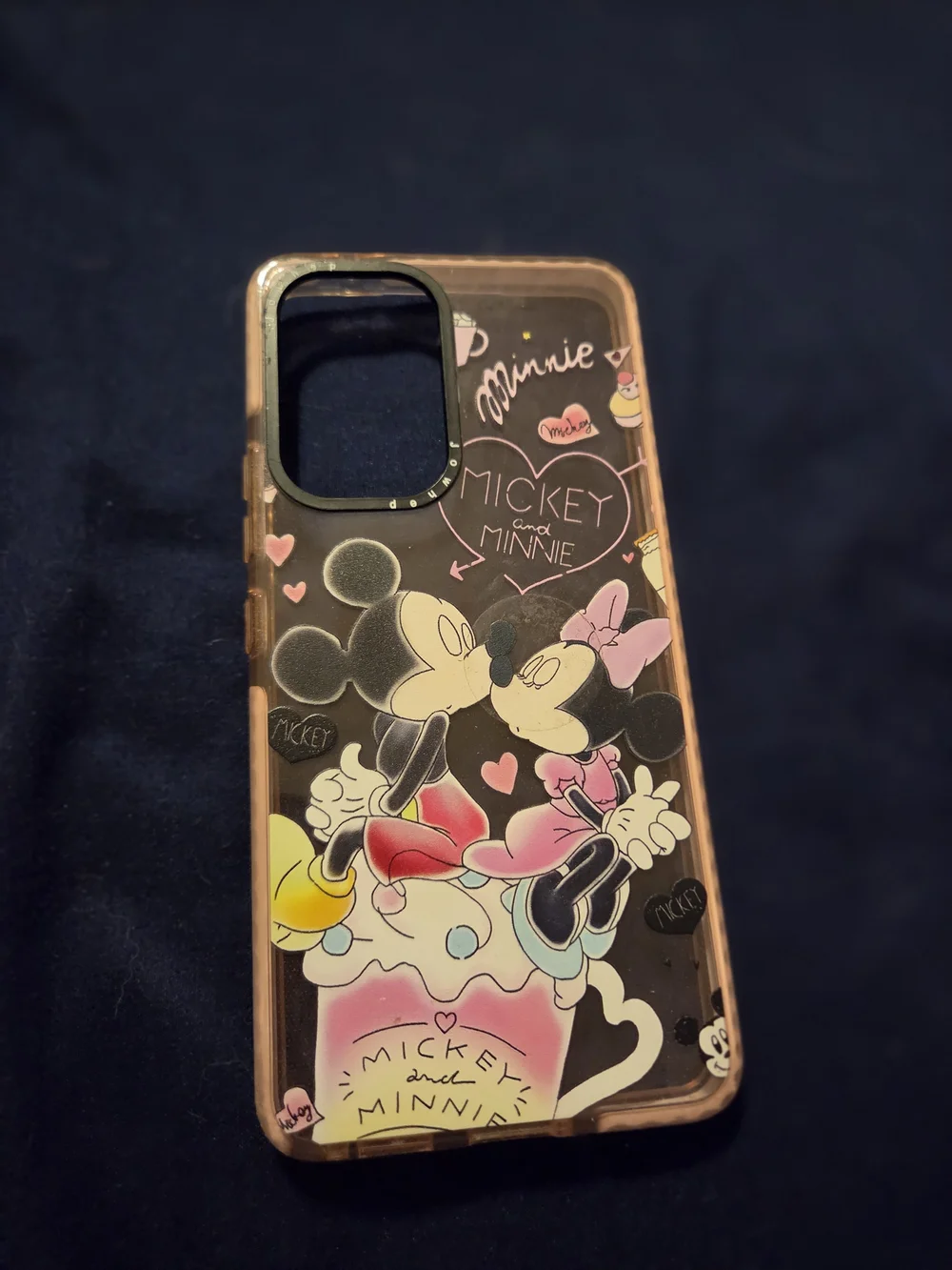 Samsung A53 Disney Mickey & Minnie Pink Clear Phone Case - Cute Cartoon Design